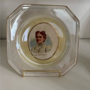 Vintage Ms.McKinnley Souvenir Decorative Plate with Portrait